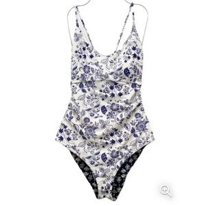 Reversible floral swim bikini suit